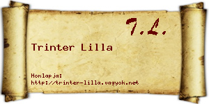 Trinter Lilla névjegykártya